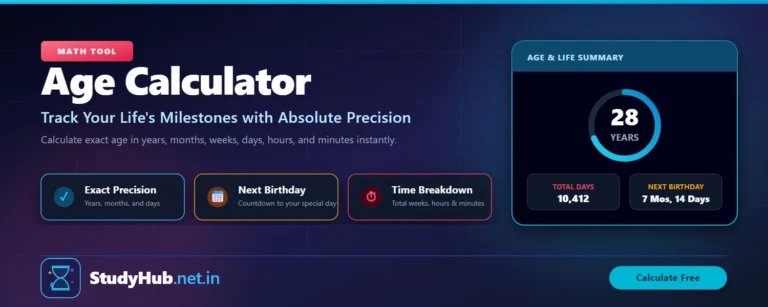 Area Calculator Age Calculator Online