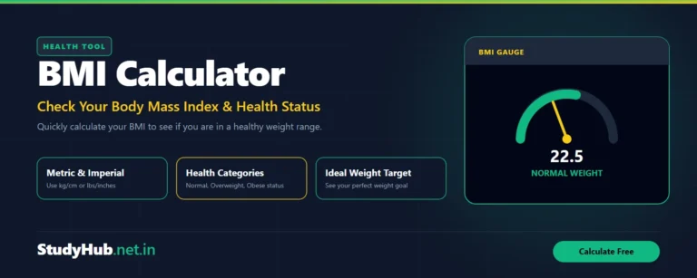 Area Calculator BMI Calculator free Free BMI check calculator studyhub