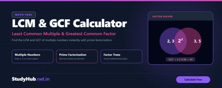 Area Calculator LCM & GCF Calculator