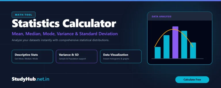 Area Calculator Statistics Calculator free calculator by studyhub , free online Statistics Calculator