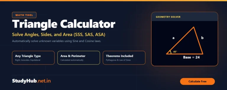 Area Calculator triangle calculator online free tool by studyhub
