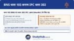 फांसी या उम्रकैद! (Punishment for Murder)। 'दफा 302' भारत की सबसे मशहूर लीगल टर्म थी। अब यह BNS 103 हो गई है। अगर अदालत में साबित हो गया कि मुजरिम ने मर्डर किया है