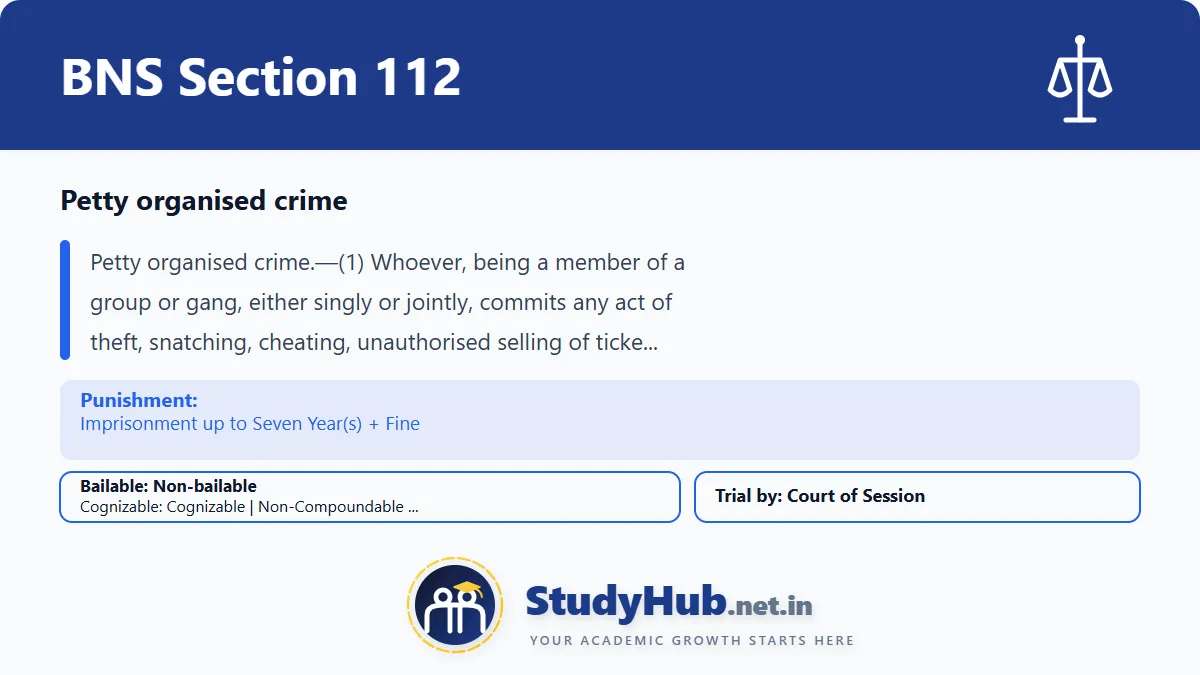 BNS Section 112: Petty organised crime Explained