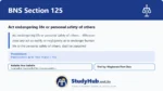 BNS Section 125 Act endangering life or personal safety of others