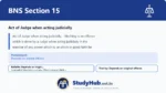 BNS Section 15 Act of Judge when acting judicially