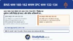 ध्यान दें! BNS 160 (IPC 132) में 'फांसी की सजा' (Death Penalty) का प्रावधान है। यदि आपके भड़काने के कारण आर्मी यूनिट वास्तव में विद्रोह (Mutiny) कर दे और भारत सरकार के खिलाफ हथियार उठा ले