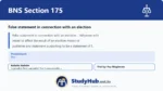 BNS Section 175 False statement in connection with an election