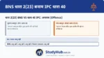 कोई भी कार्य 'अपराध' तभी है जब वह स्पष्ट रूप से इस संहिता के तहत दंडनीय हो। (BNS 2(23))
