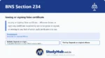 BNS Section 234 Issuing or signing false certificate