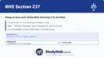 BNS Section 237 Using as true such declaration knowing it to be false
