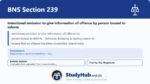 BNS Section 239 Intentional omission to give information of offence by person bound to inform
