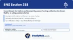 BNS Section 258 Commitment for trial or confinement by person having authority who knows that he is acting contrary to law
