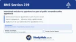 BNS Section 259 Intentional omission to apprehend on part of public servant bound to apprehend
