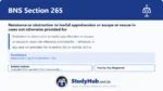 BNS Section 265 Resistance or obstruction to lawful apprehension or escape or rescue in cases not otherwise provided for