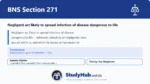 BNS Section 271 Negligent act likely to spread infection of disease dangerous to life