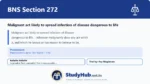 BNS Section 272 Malignant act likely to spread infection of disease dangerous to life