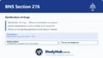 BNS Section 276 Adulteration of drugs