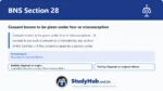 BNS Section 28 Consent known to be given under fear or misconception