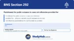 BNS Section 292 Punishment for public nuisance in cases not otherwise provided for