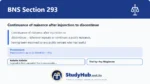BNS Section 293 Continuance of nuisance after injunction to discontinue