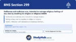 BNS Section 299 Deliberate and malicious acts