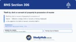 BNS Section 306 Theft by clerk or servant of property in possession of master