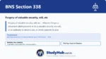 BNS Section 338 Forgery of valuable security