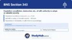 BNS Section 343 Fraudulent cancellation