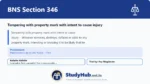 BNS Section 346 Tampering with property mark with intent to cause injury