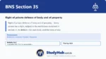 BNS Section 35 Right of private defence of body and of property