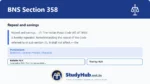 BNS Section 358 Repeal and savings