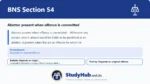 BNS Section 54 Abettor present when offence is committed