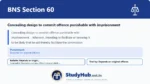 BNS Section 60 Concealing design to commit offence punishable with imprisonment