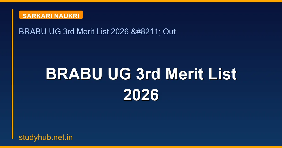 BRABU UG 3rd Merit List 2026 – Out BRABU UG 3rd Merit List 2026