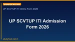 UP SCVTUP ITI Admission Form 2026