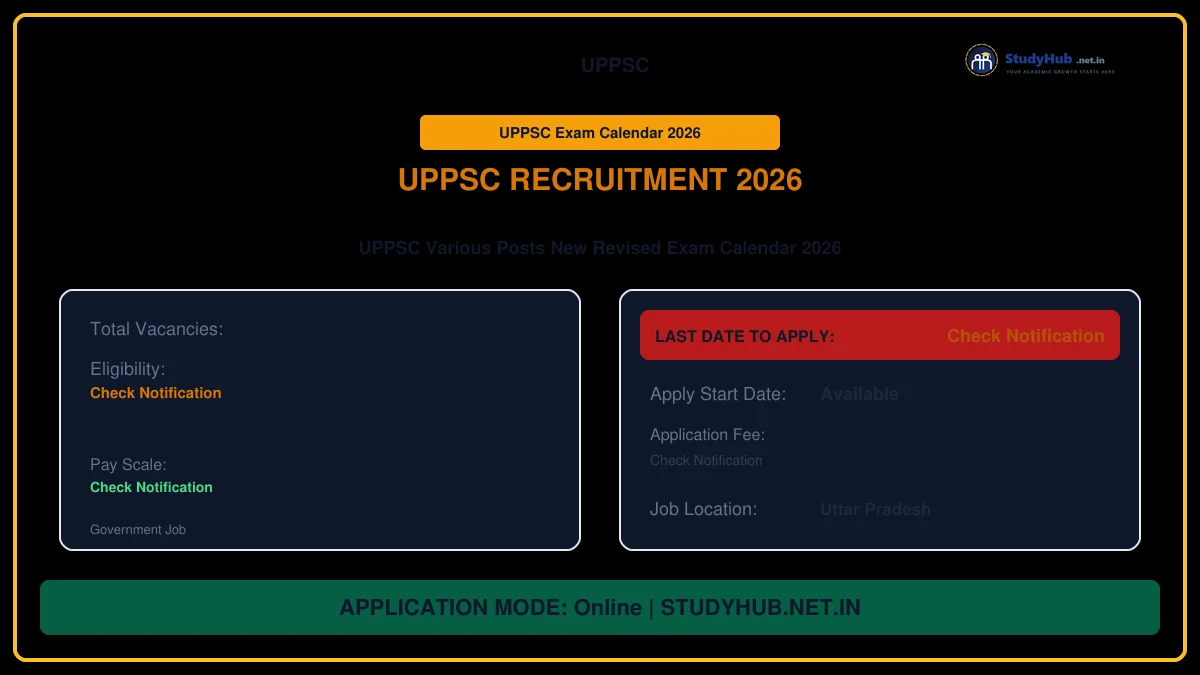 UPPSC Exam Calendar 2026