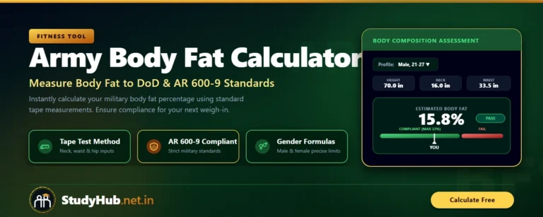 Area Calculator Army Body Fat Calculator Free online army body fat calculator to quickly and accurately compute your results
