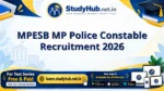 MPESB MP Police Constable Recruitment 2026