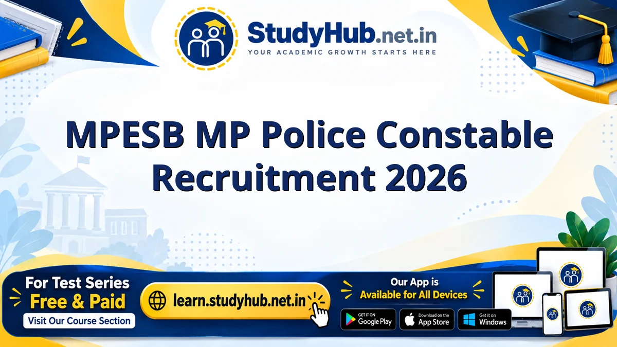 MPESB MP Police Constable Recruitment 2026