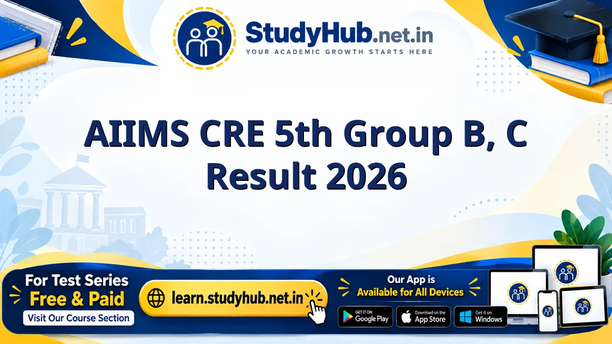 AIIMS CRE 5th Group B, C Result 2026 – Out AIIMS CRE 5th Group B, C Result 2026