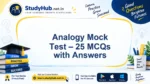 Analogy Mock Test – 25 MCQs with Answers | StudyHUB
