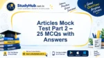 Articles Mock Test Part 2 – 25 MCQs with Answers | StudyHUB