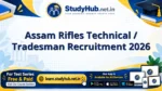Assam Rifles Technical / Tradesman Recruitment 2026