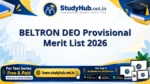 BELTRON DEO Provisional Merit List 2026