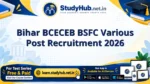 Bihar BCECEB BSFC Various Post Recruitment 2026