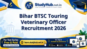 Bihar BTSC Touring Veterinary Officer Recruitment 2026