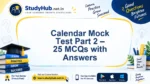 Calendar Mock Test Part 2 – 25 MCQs with Answers | StudyHUB