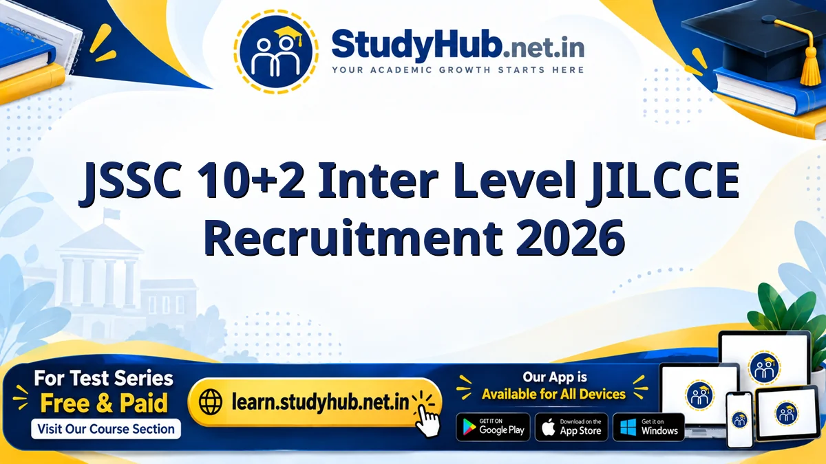 JSSC 10+2 Inter Level JILCCE Online form 2026 JSSC 10+2 Inter Level JILCCE Recruitment 2026