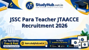 JSSC Para Teacher JTAACCE Recruitment 2026