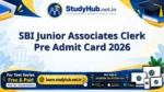 SBI Junior Associates Clerk Pre Admit Card 2026